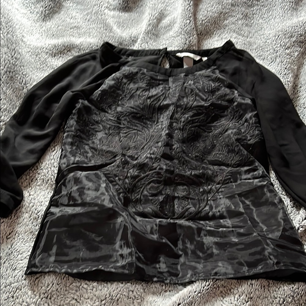 Elegant Black Sheer Women's Top 2